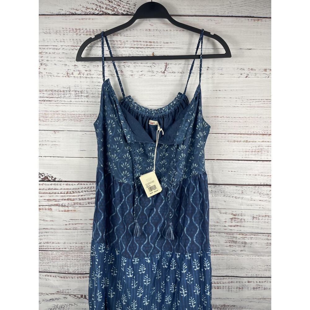 Faherty Sun Chaser Maxi Dress Women's Medium Blue Sunburst Mix Print Pockets - Picture 4 of 11